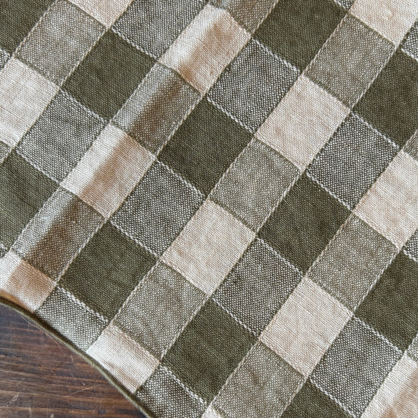 French Linen Vichy Gingham Tablecloth in Laurier