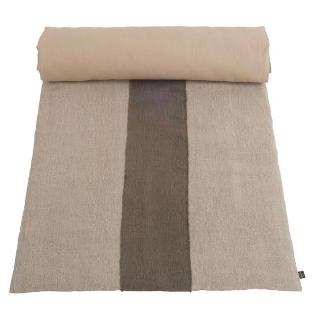 French Linen Bedroll with Wide Stripe