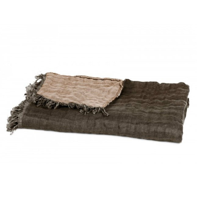 Double-sided Washed Linen Throw 53"x79"
