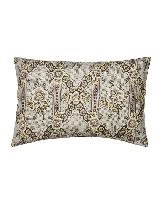 Antoinette Poisson Large Linen Pillow No. 1B "Guirlande Fleurs”