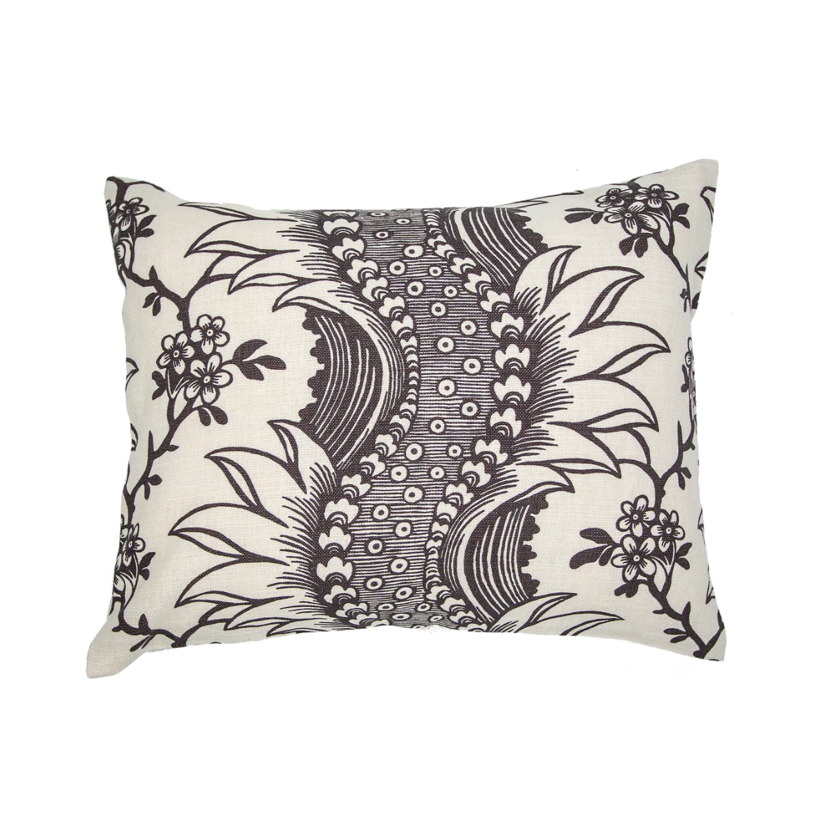 Antoinette Poisson Small Linen Pillow No.72C “Torrent Black and White”