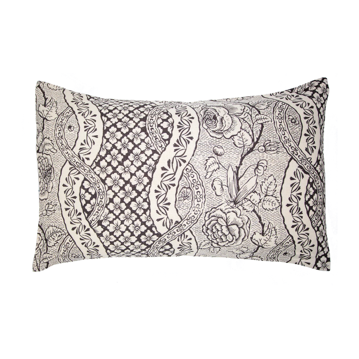 Antoinette Poisson Large Linen Pillow No. 106B Coccinelle Black & White