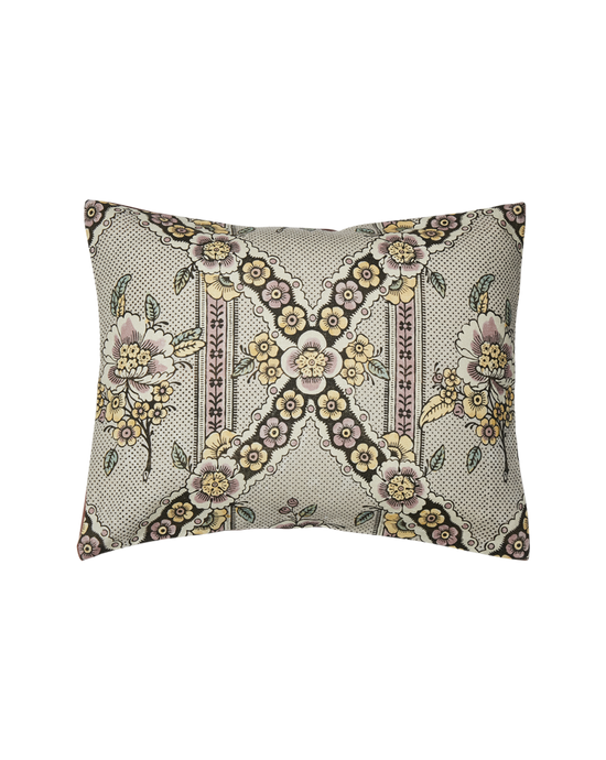 Antoinette Poisson Small Linen Pillow No.1B “Guirlande Fleurs”