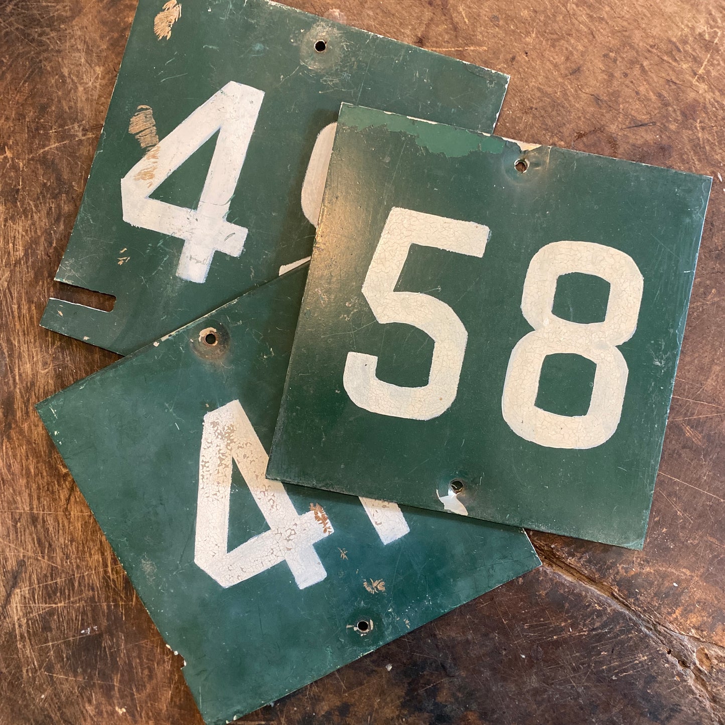 Vintage French Green enameled number sign