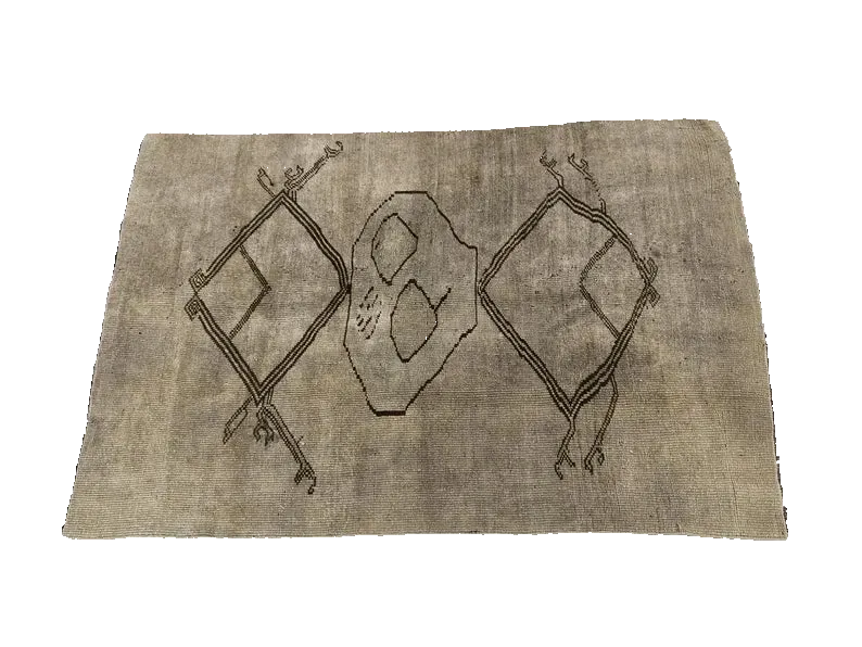 Vintage Turkish Oushak Rug, 3.9x5.6 ft,